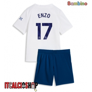 Manchester City Enzo Fernandez #17 Terza Maglia Bambino 2026-27 Manica Corta (+ Pantaloni corti)